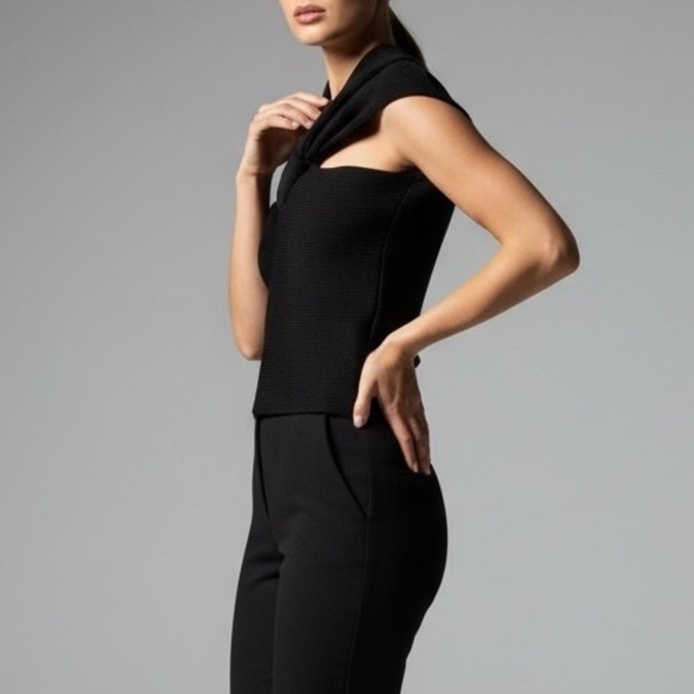 Womens ZARA S Black One Shoulder Knit Sweater Top Asymmetrical City Mod